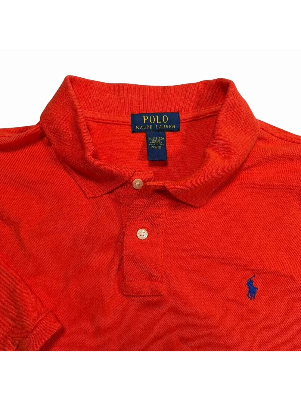Polo Ralph Lauren Youth Red Cotton Polo Shirt Size XL (18-20)